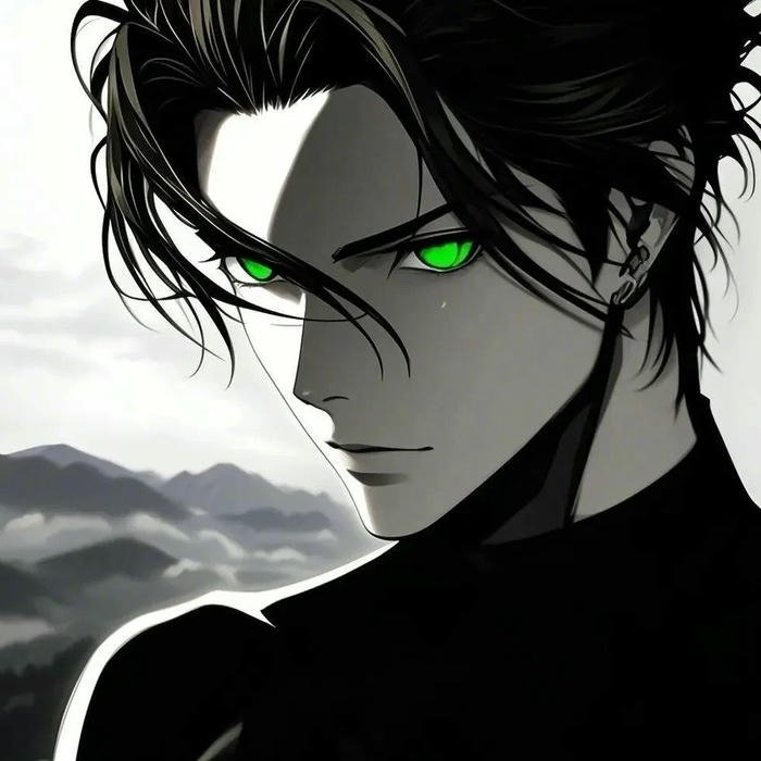 Hình avatar siêu ngầu nam mắt xanh lục bảo phát sáng