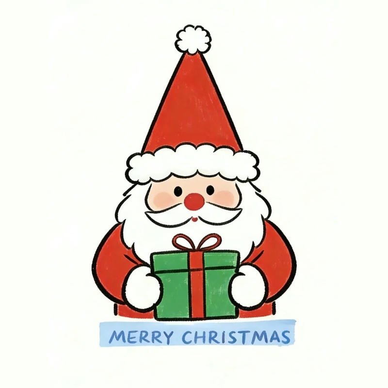 Hình ông già Noel mang nét đáng yêu và quen thuộc