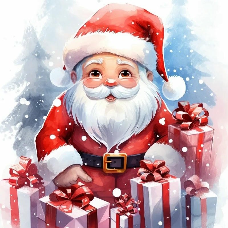 Hình ông già Noel mang phong cách đáng yêu dễ nhìn