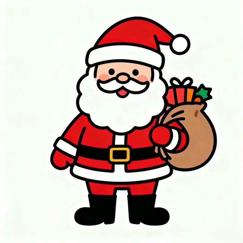 Hình ông già Noel thể hiện nét hiền hậu và vui vẻ