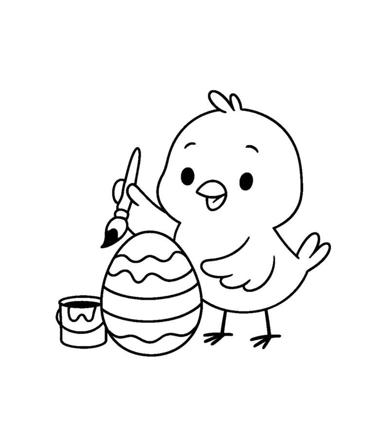 Hình phác họa gà con nhỏ xinh cho trẻ luyện tay