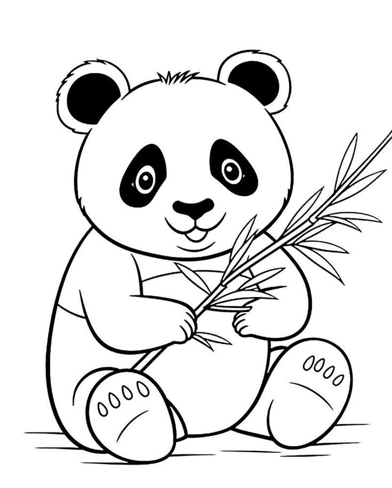 Hình phác họa gấu trúc đáng yêu cho trẻ nhỏ