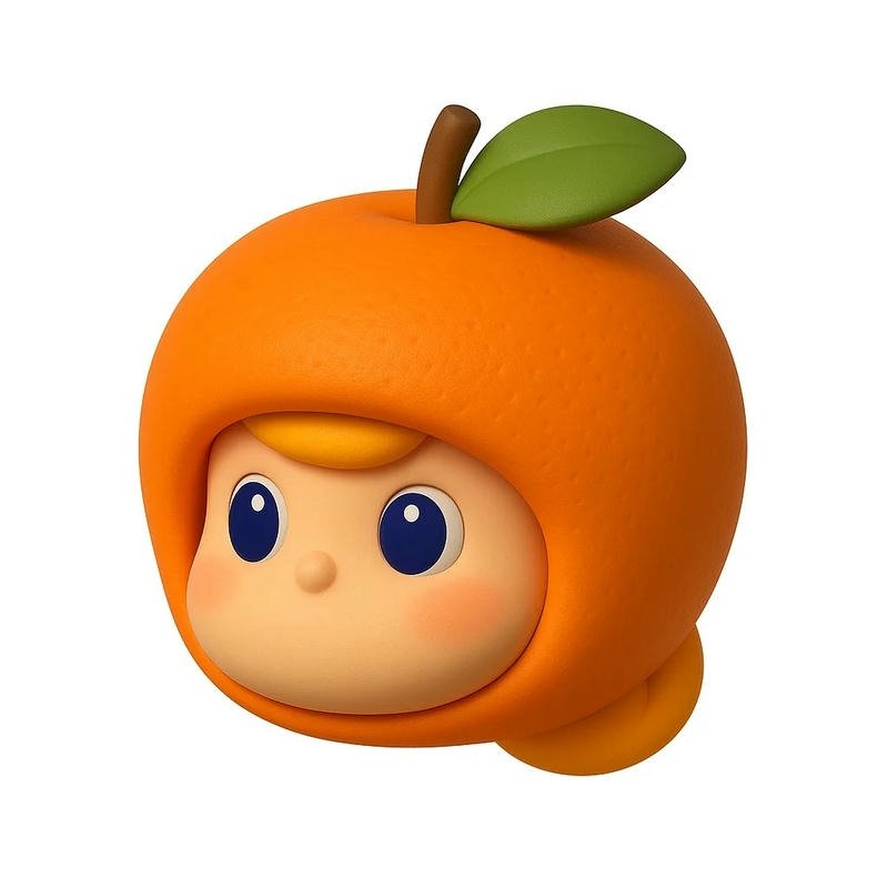 Hình quả cam cute thể hiện nét vẽ sinh động cuốn hút