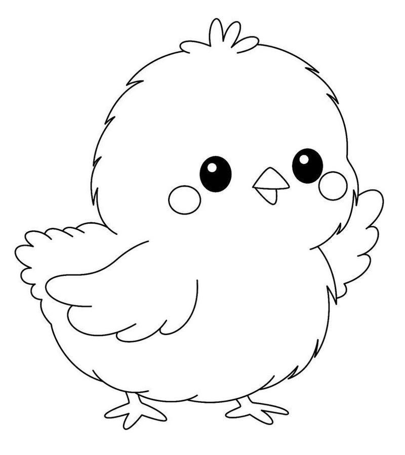 Kho tranh tô màu gà con cho trẻ em tập vẽ
