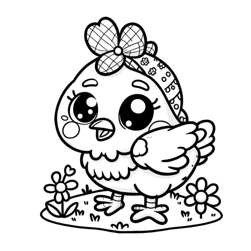 Khung hình gà con nhỏ xinh cho trẻ sáng tạo