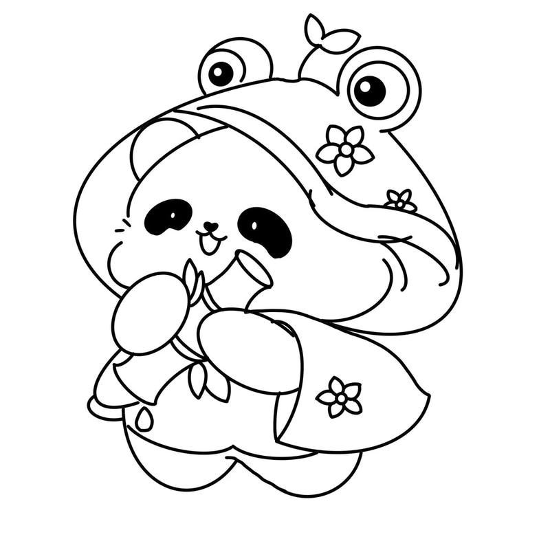 Khung hình gấu trúc cute cho trẻ sáng tạo