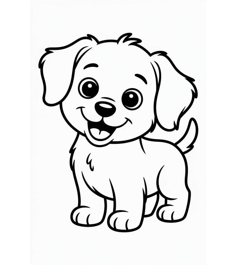 Mẫu tranh tô màu con chó dành cho trẻ mẫu giáo