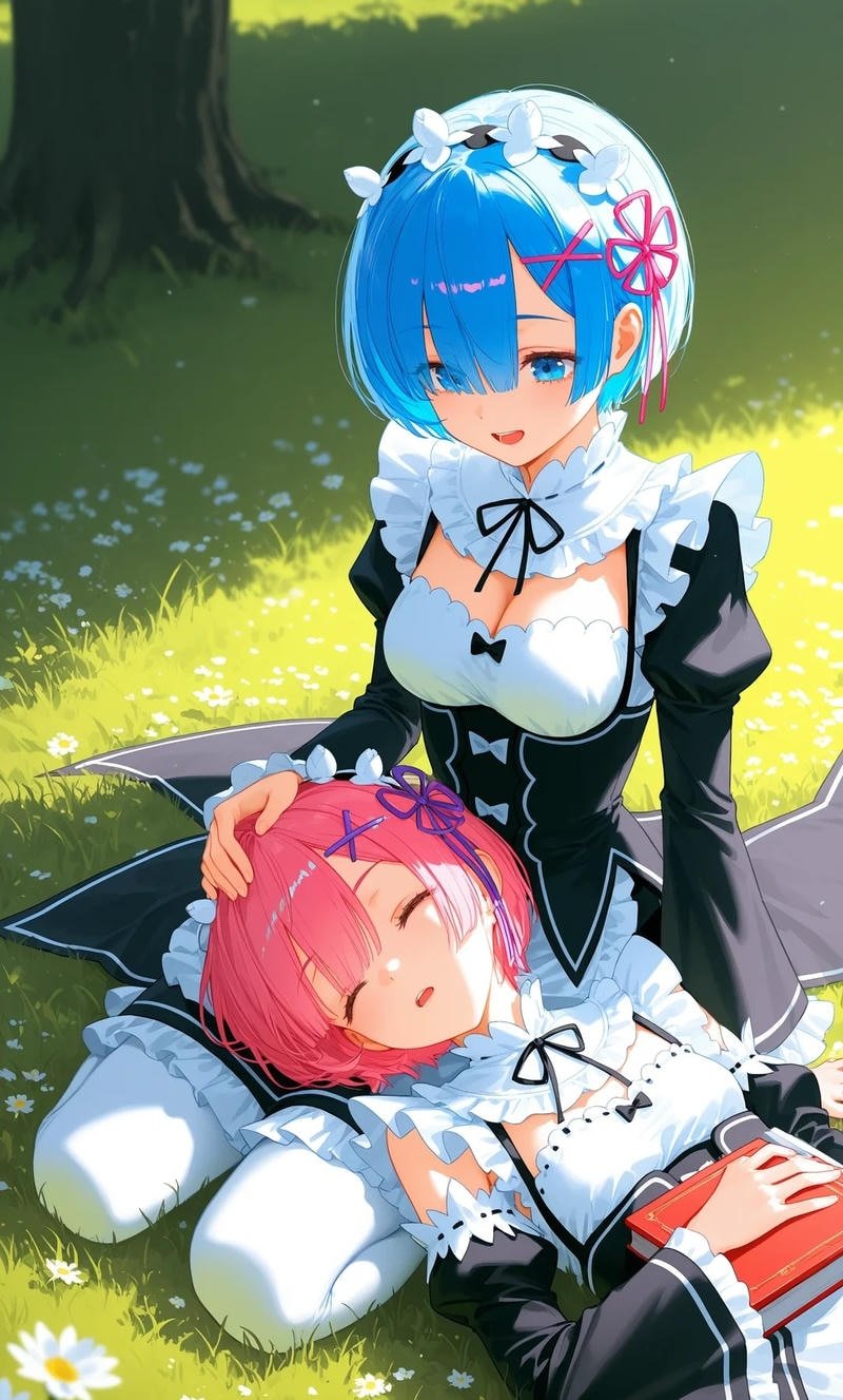 Nhân vật Ram Rem với tạo hình hầu gái đáng yêu