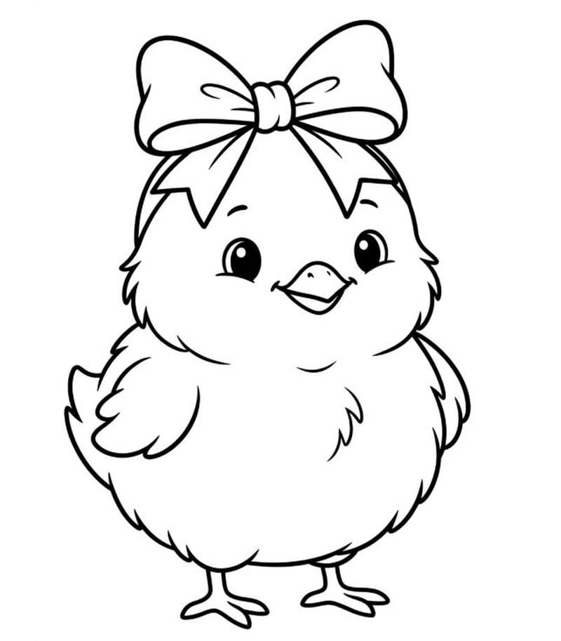 Tài liệu tô màu gà con dễ thương giúp bé sáng tạo