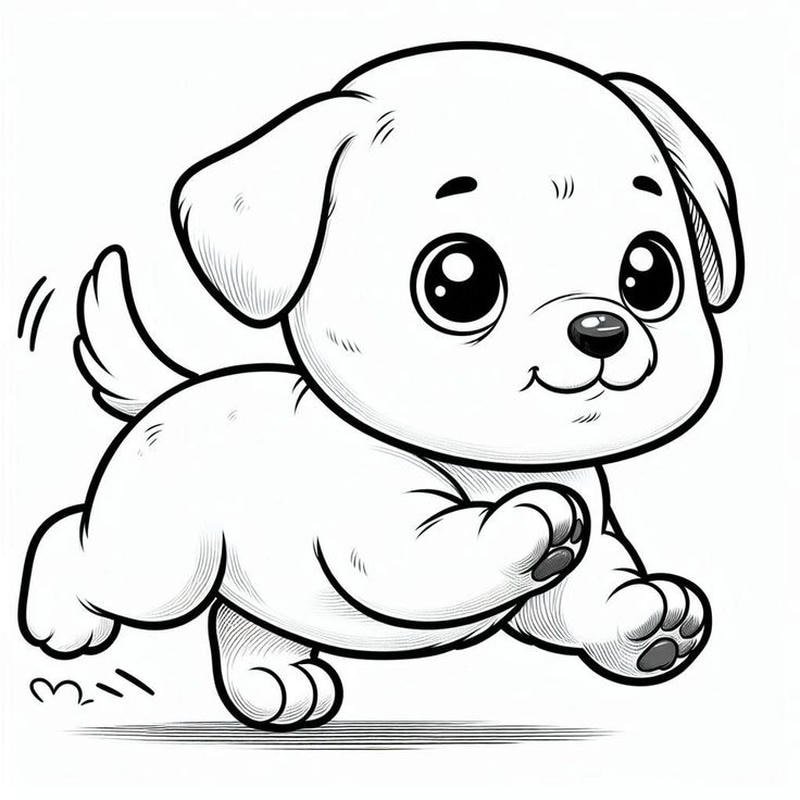 Tô màu con chó với hình vẽ dễ thương cho bé