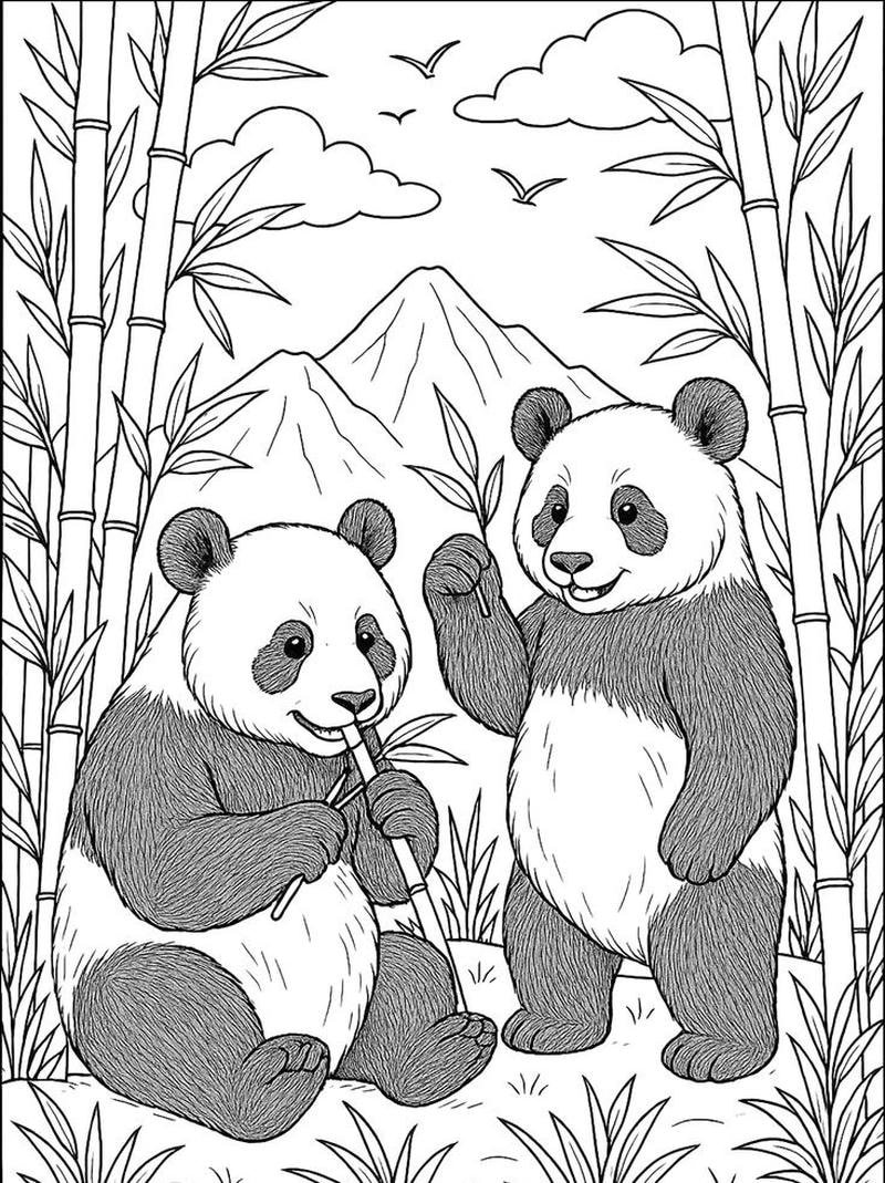 Tô màu con gấu trúc cute giúp bé thư giãn