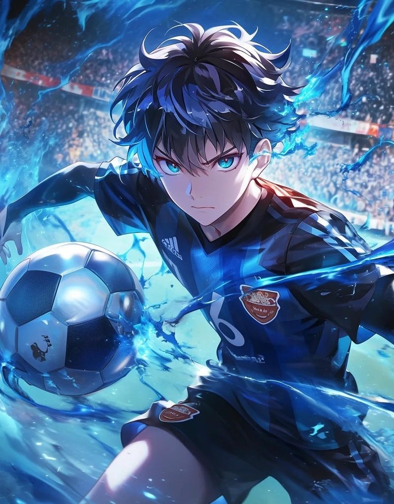 Tư thế rê bóng kỹ thuật của cầu thủ Blue Lock