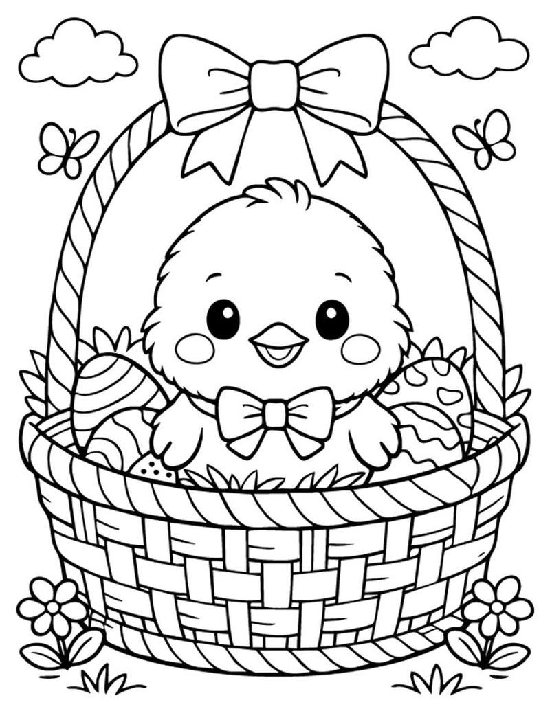 Tuyển chọn tranh tô màu con gà con dễ thương