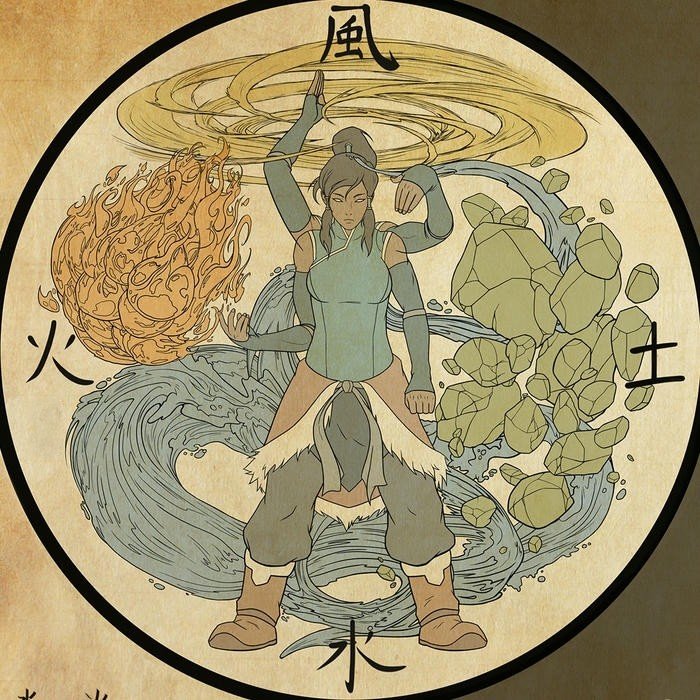 Vòng tròn bát quái cổ bao quanh Avatar Korra đầy uy nghi