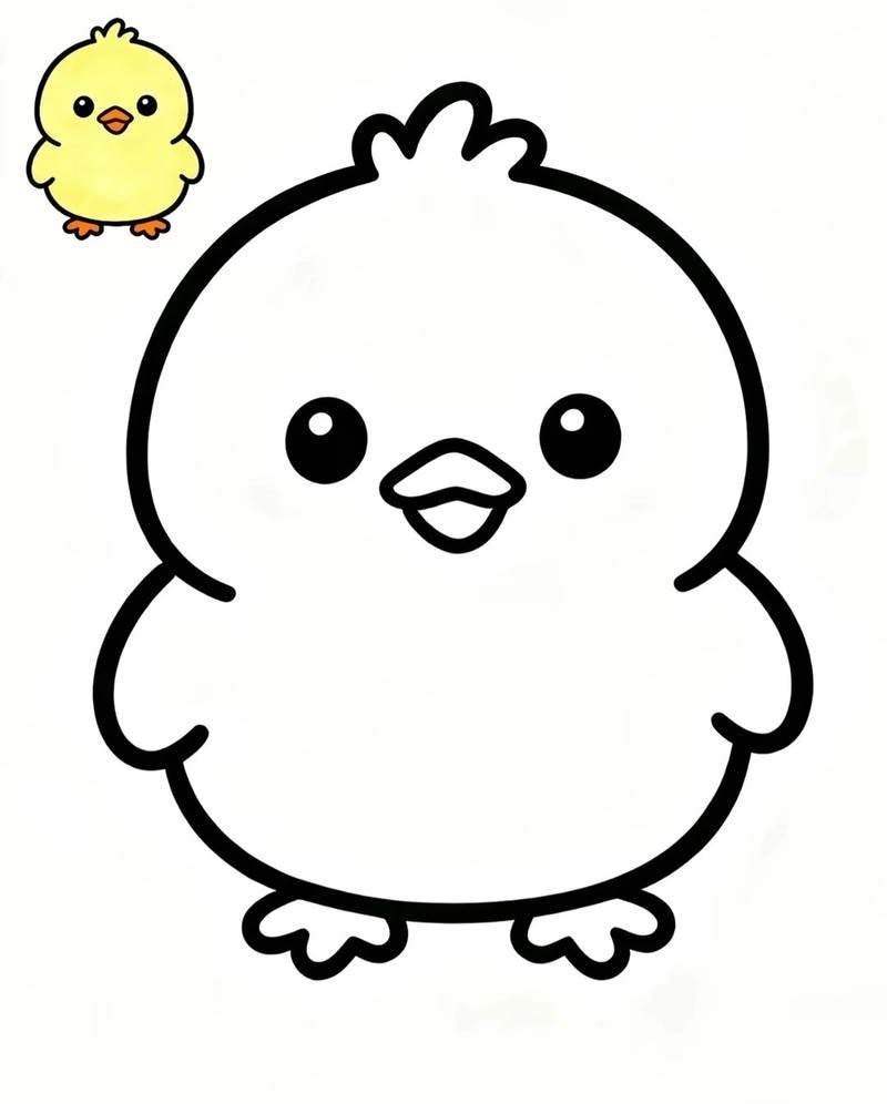 Ý tưởng tô màu gà con với hình vẽ dễ thương