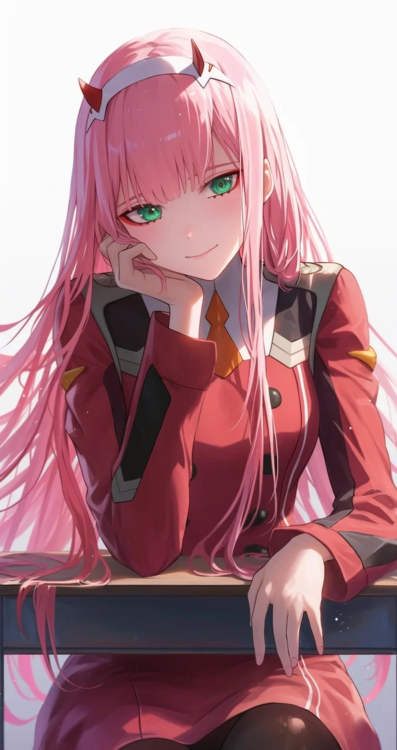 Ảnh Zero Two phối màu hồng nổi bật cực đẹp