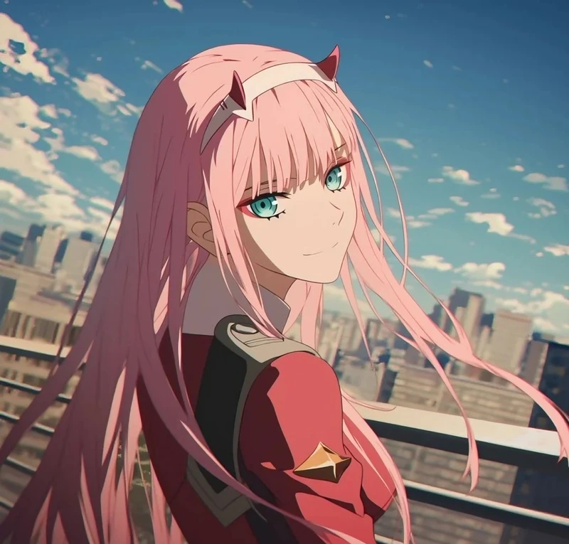 Ảnh Zero Two phong cách waifu cực hot trong anime