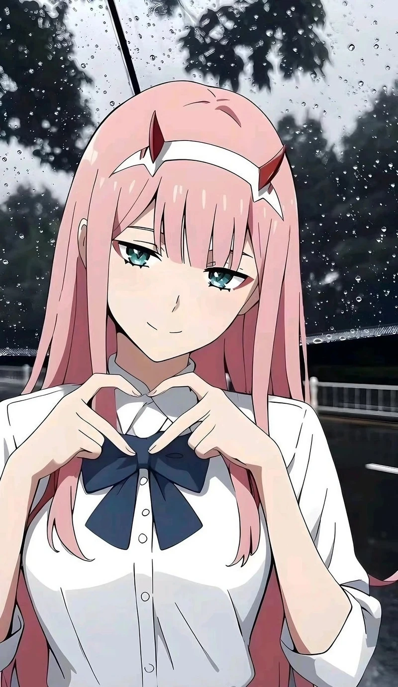 Ảnh Zero Two với ánh mắt cuốn hút đầy bí ẩn