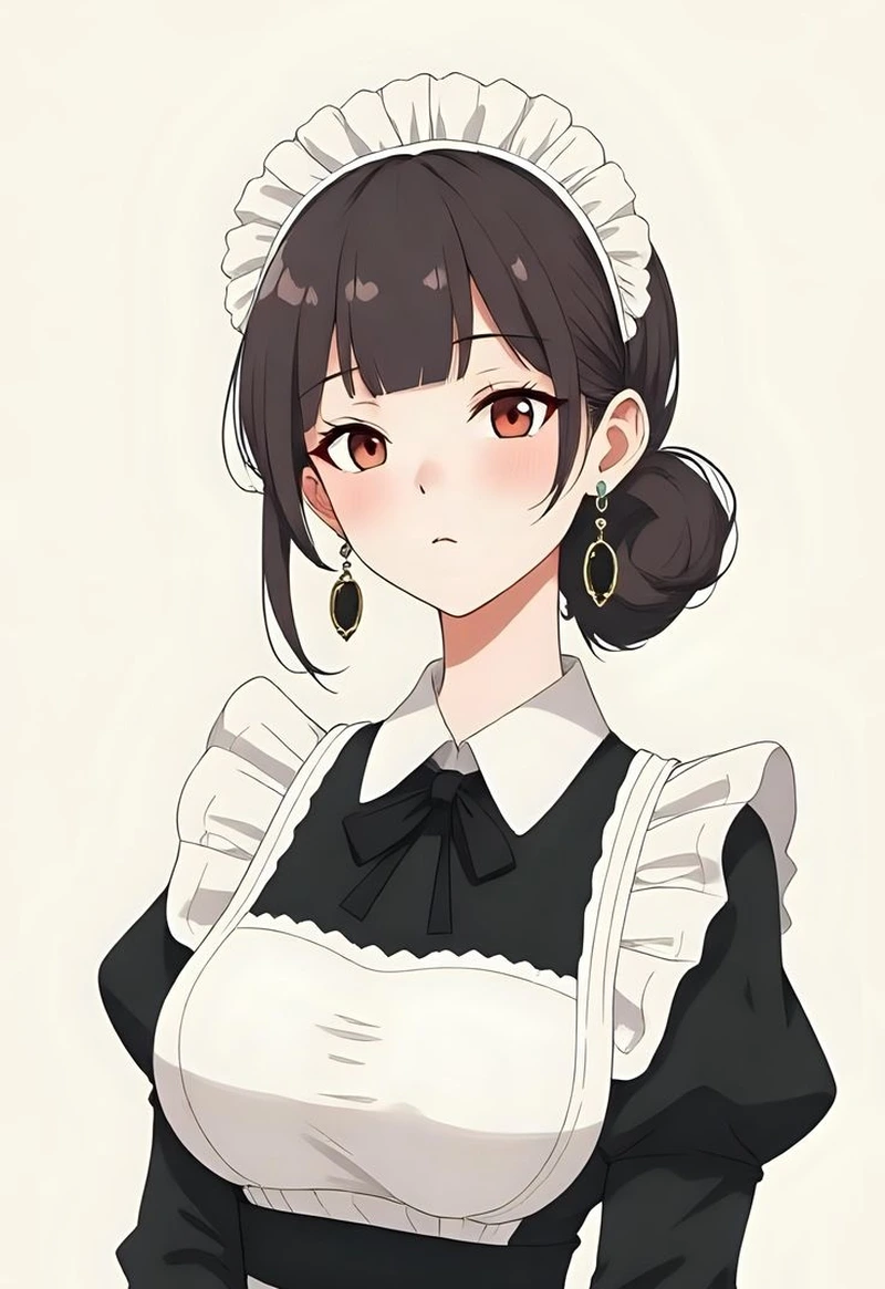 Ảnh anime hầu gái phong cách hiện đại phù hợp hình nền