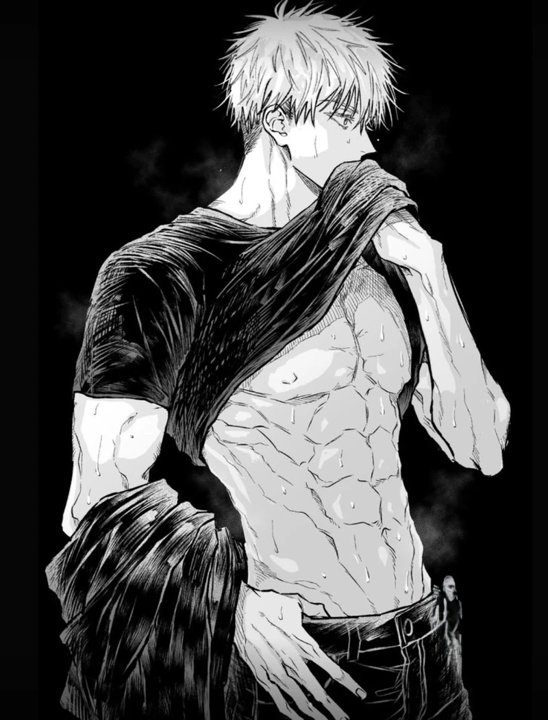 Ảnh anime nam 6 múi phong cách ngầu dưới ánh hoàng hôn
