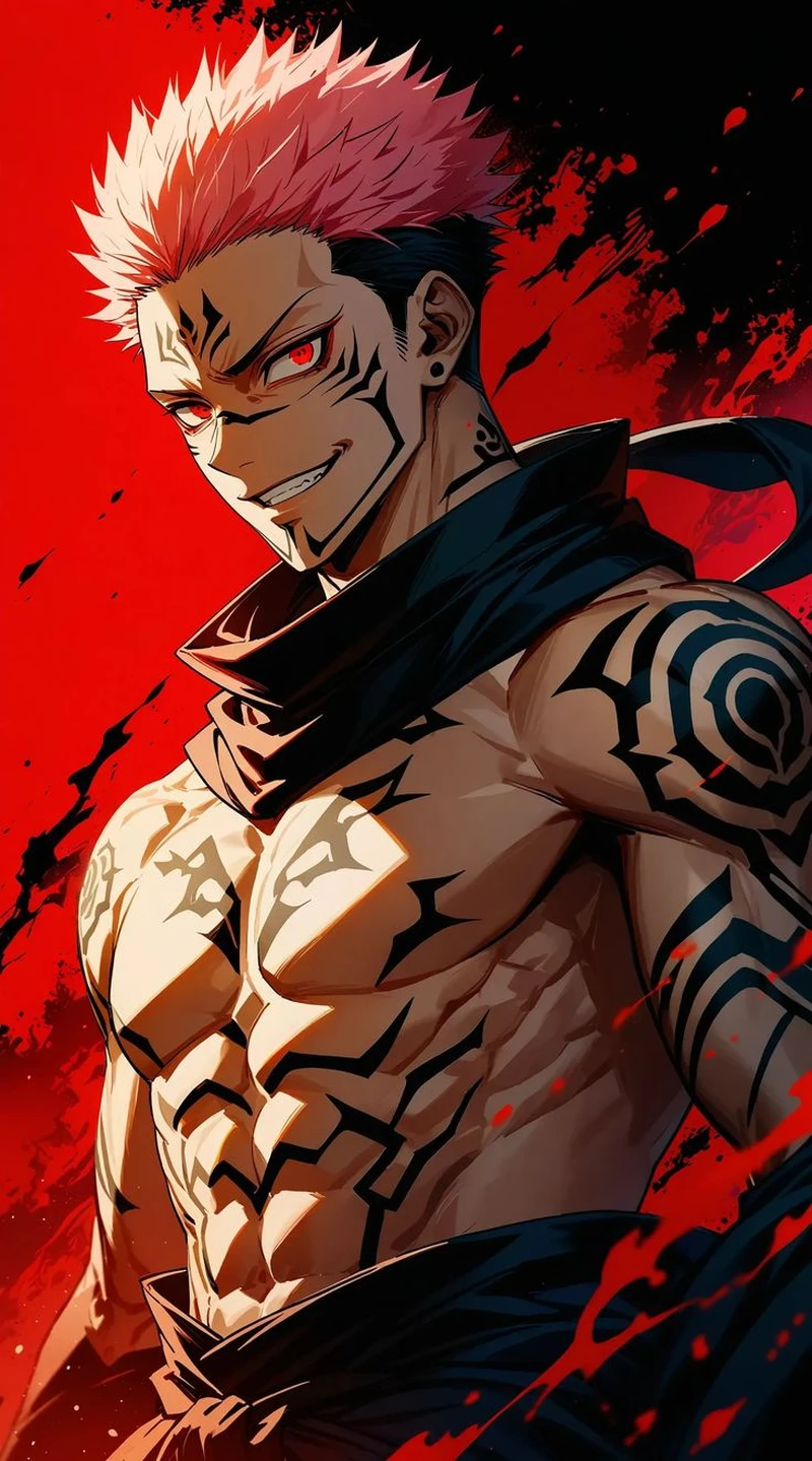 Ánh nhìn lạnh Sukuda anime giữa khung cảnh hỗn loạn