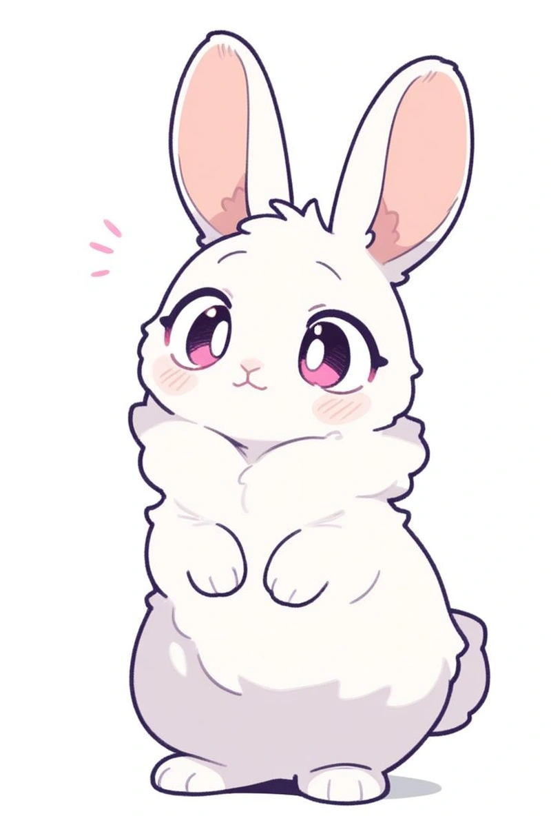 Ảnh thỏ anime dễ thương dành cho người thích hình nền cute