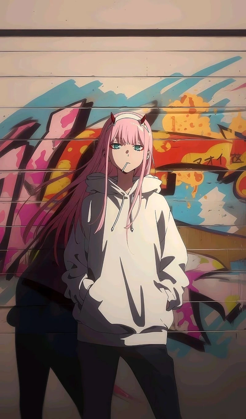 Anime Zero Two phong cách ngầu lòi đầy cá tính