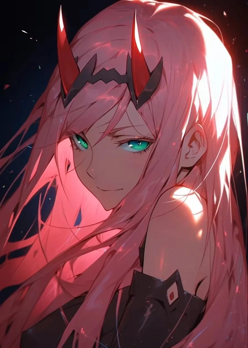 Anime Zero Two với outfit chiến đấu cá tính