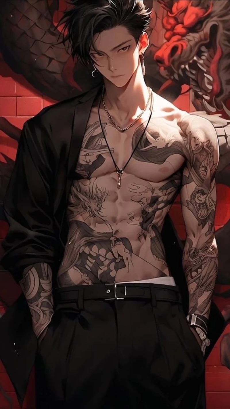 Anime nam 6 múi đầy cá tính trong không gian thành phố