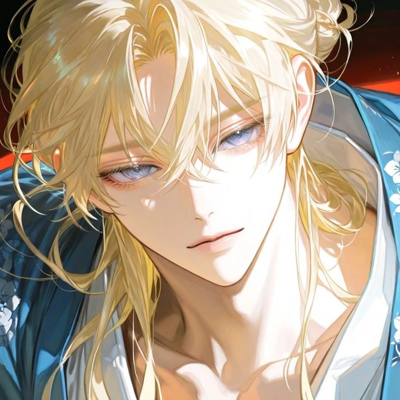 Anime tóc vàng nổi bật giữa khung cảnh thiên nhiên tươi đẹp
