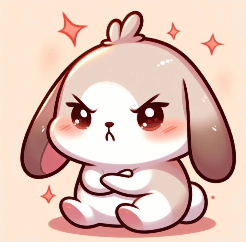 Bé thỏ anime chibi với tạo hình nhỏ nhắn cực kỳ đáng yêu
