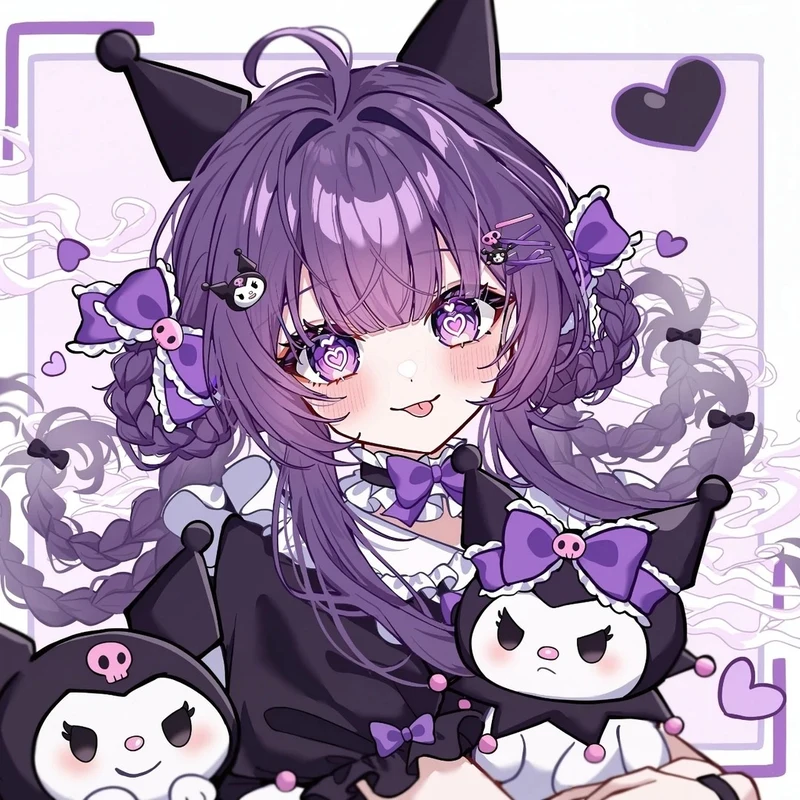 Biểu cảm ngạc nhiên của Kuromi anime hài hước