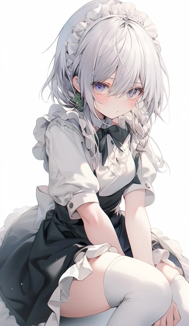 Biểu cảm ngại ngùng của nhân vật maid anime rất cuốn hút