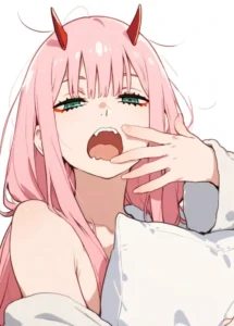 Cảm xúc nhẹ nhàng thể hiện qua ảnh Zero Two lãng mạn