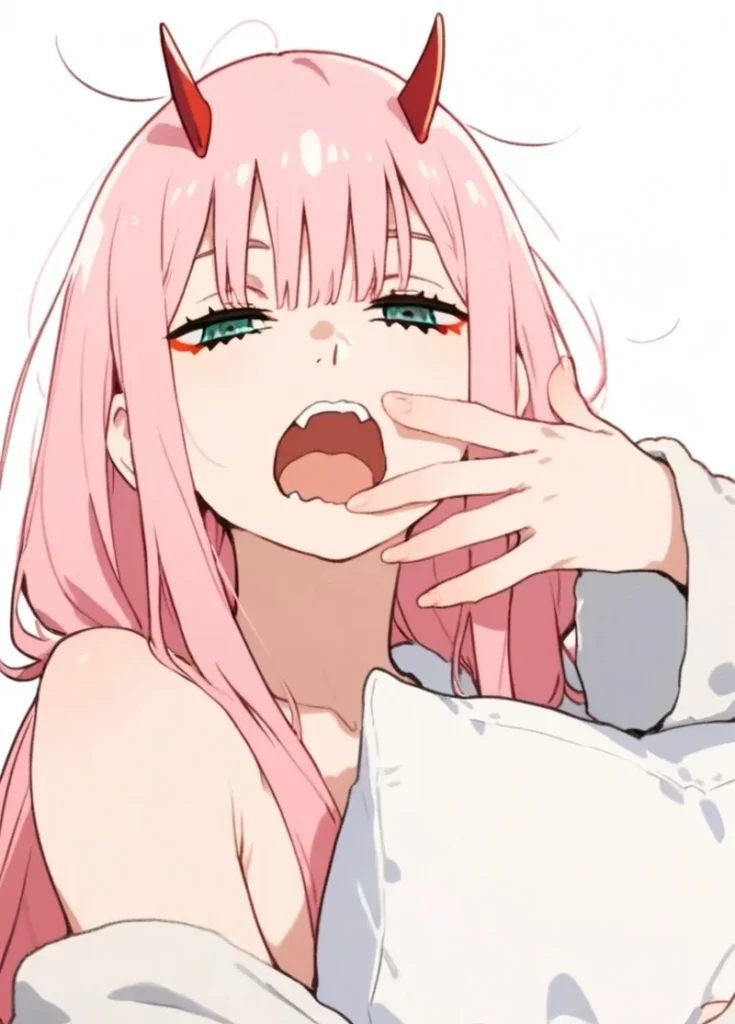 Cảm xúc nhẹ nhàng thể hiện qua ảnh Zero Two lãng mạn