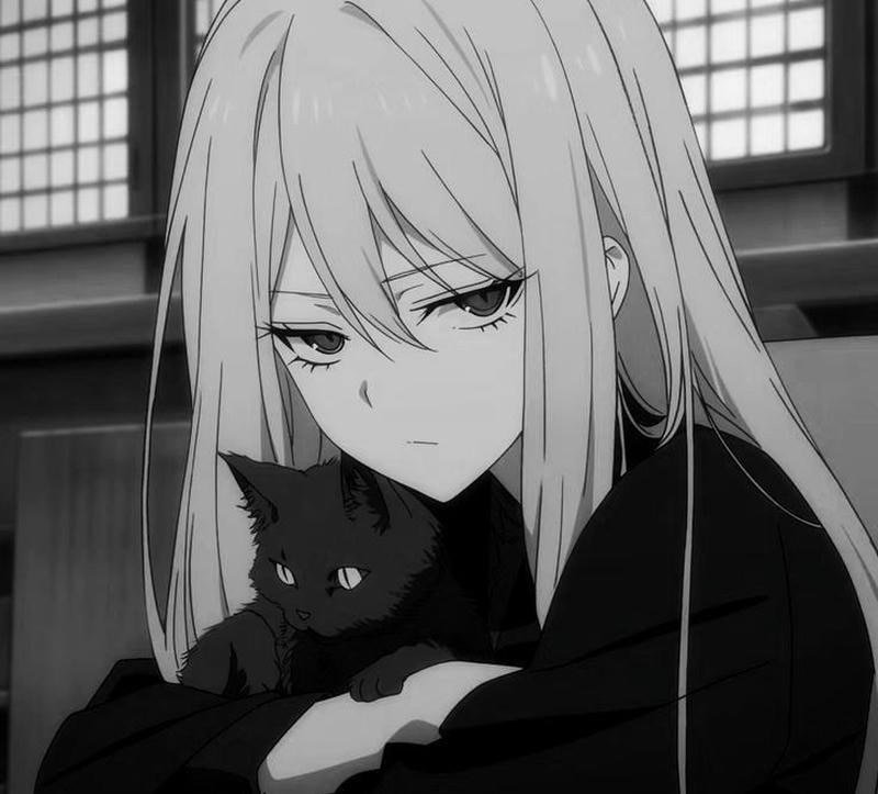 Cảnh anime buồn với nhân vật nữ cô đơn