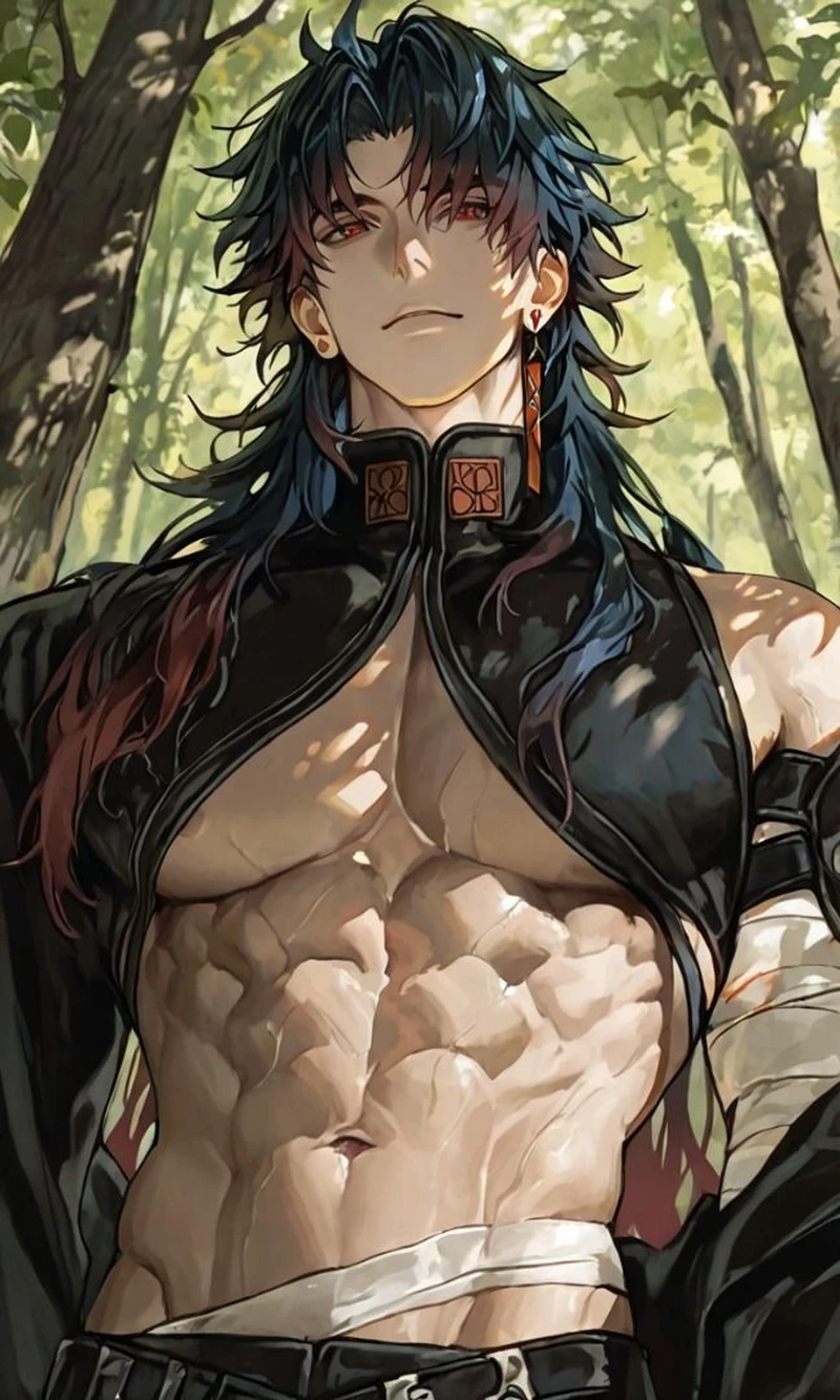 Chiến binh mạnh mẽ hình ảnh anime nam 6 múi phong cách