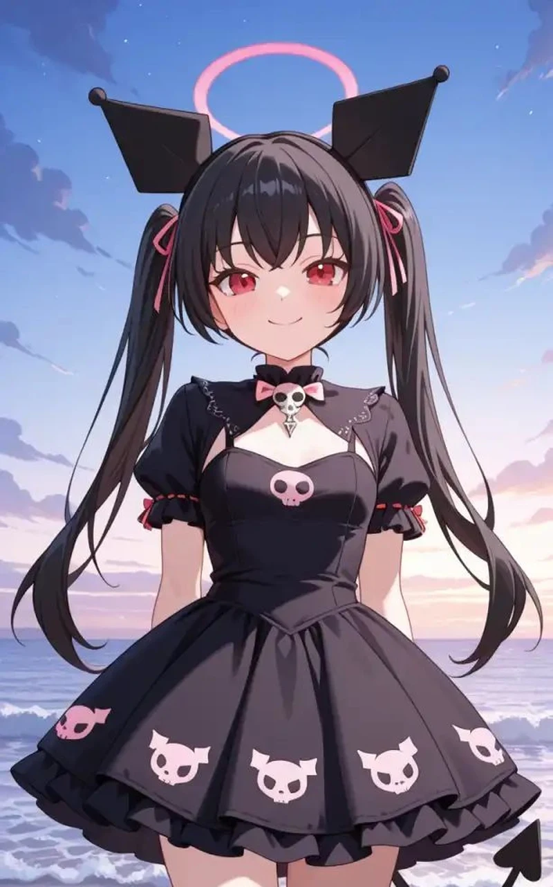 Dễ thương hết nấc với Kuromi anime nơ skull