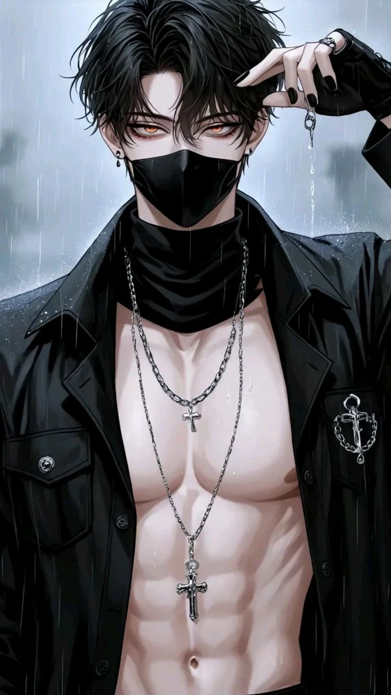 Góc nghiêng cuốn hút của anime nam 6 múi tóc đen