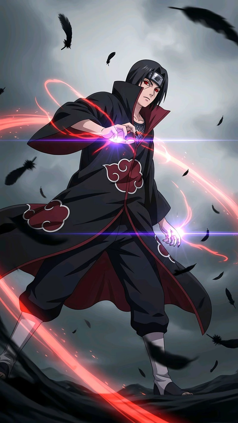 Hành động Itachi sử dụng ảo thuật Sharingan đầy uy lực mạnh mẽ