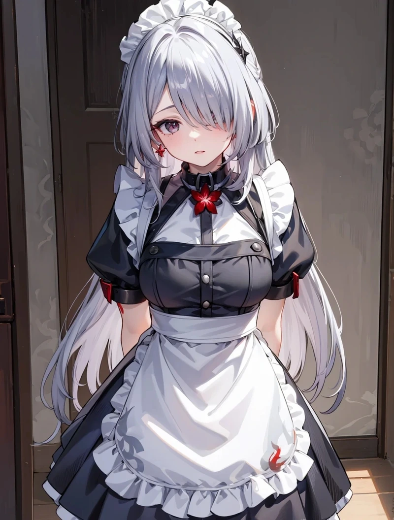 Hình ảnh hầu gái anime tạo dáng nhẹ nhàng cực kỳ thu hút