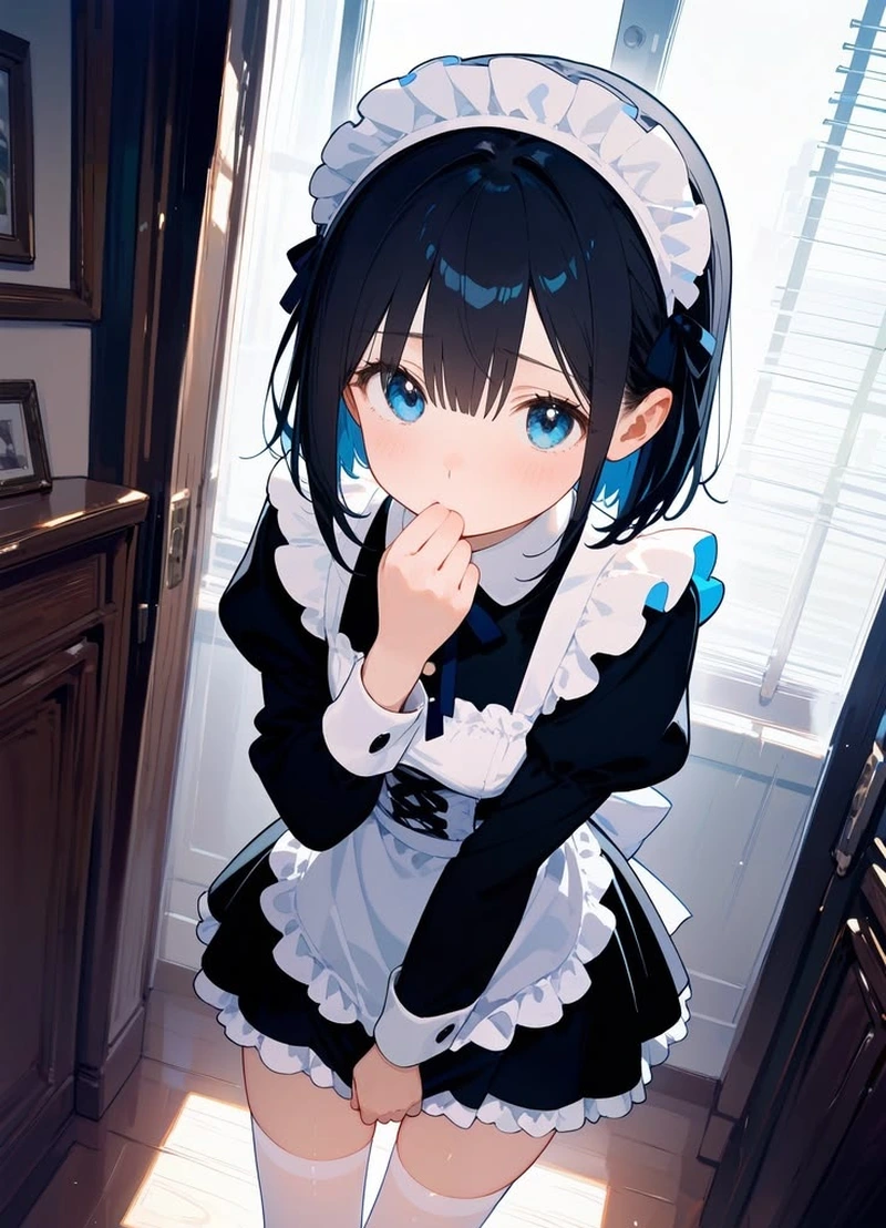 Hình ảnh hầu gái anime trong không gian dịu nhẹ tinh tế