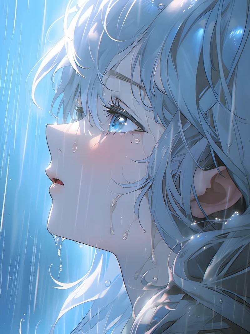 Hình ảnh nữ anime trong trạng thái suy tư