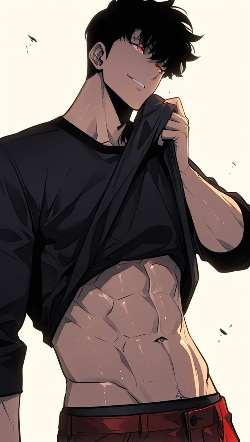Khung hình anime nam 6 múi với phong cách bí ẩn lạnh lùng