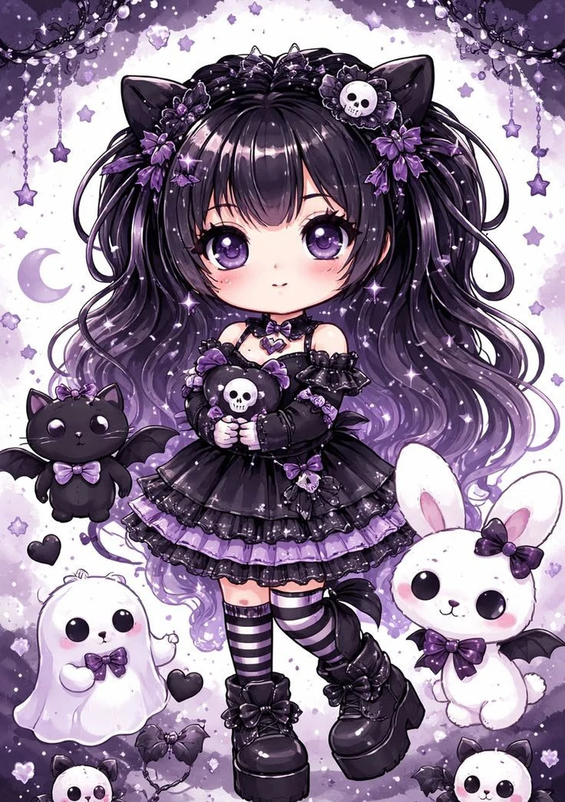 Kuromi anime vẫy tay chào đầy tươi vui