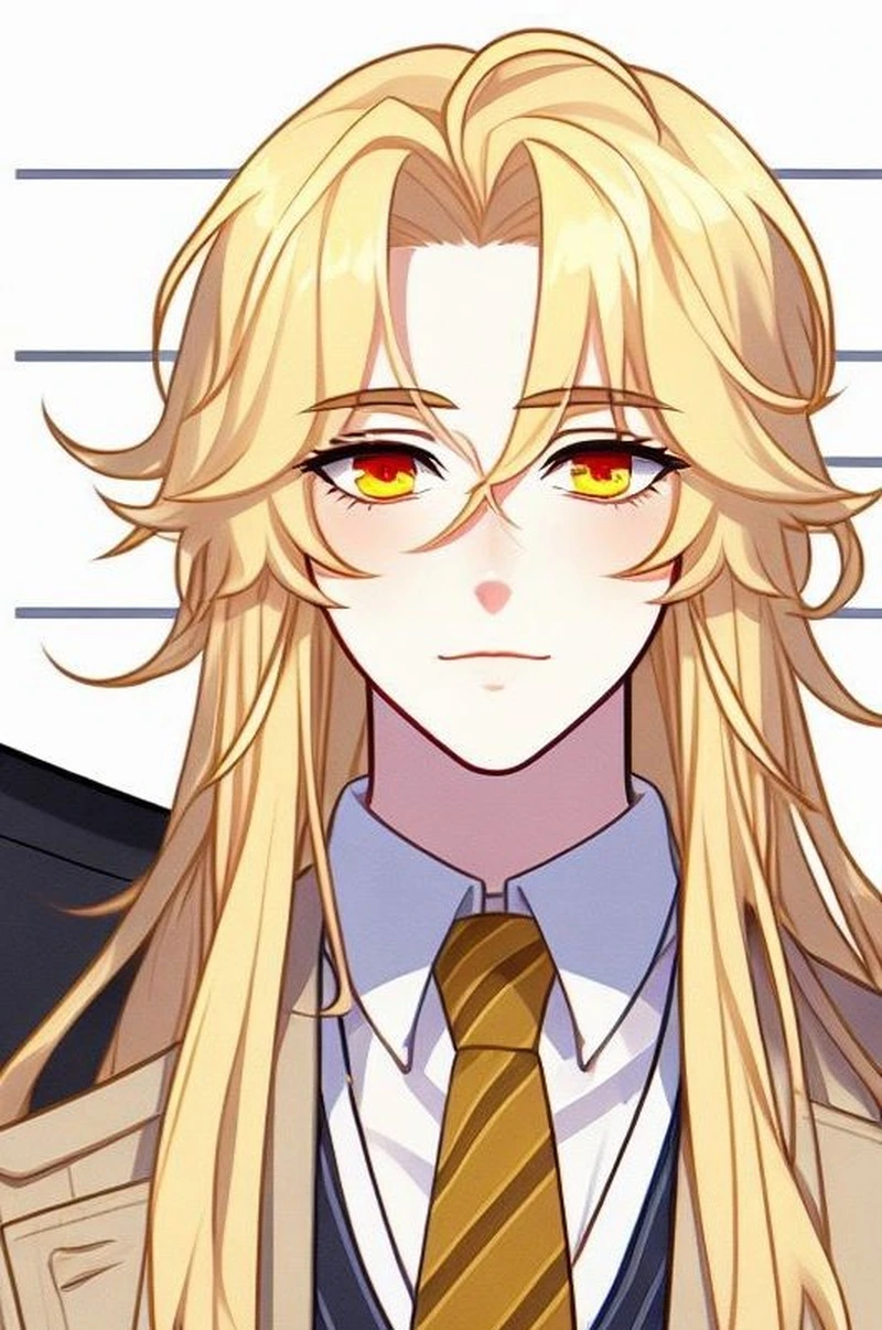 Nàng anime tóc vàng khoe mái tóc dài bay trong gió