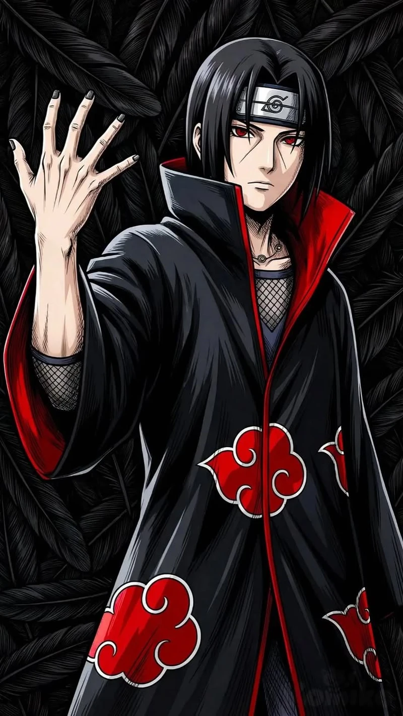 Ngầu lòi ảnh Itachi Uchiha bộ áo Akatsuki cực kỳ ngầu nổi bật