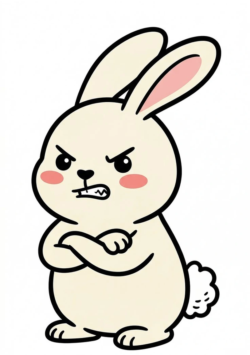 Nhân vật thỏ anime cùng biểu cảm ngại ngùng khiến fan yêu thích