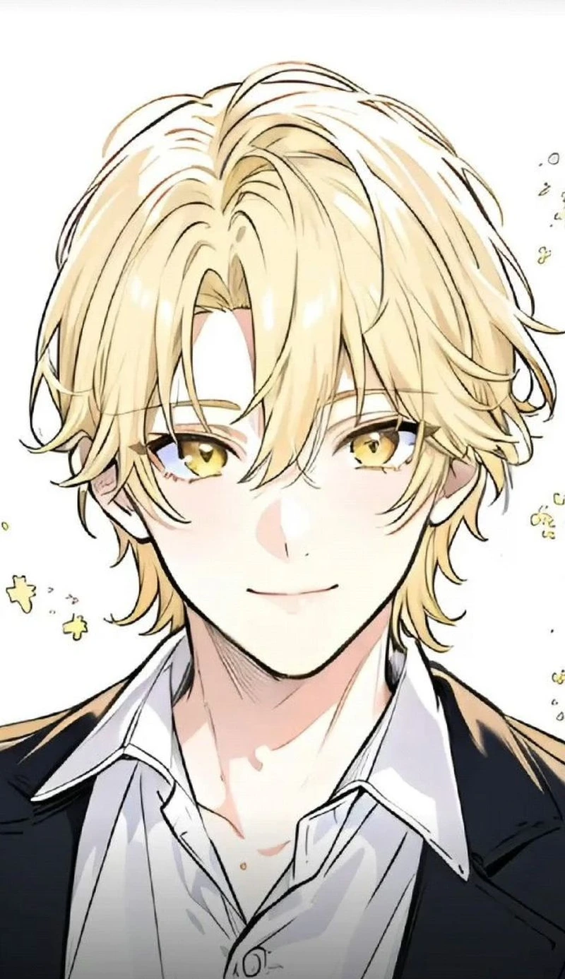 Phong cách hoàng gia sang trọng anime tóc vàng trong bộ đồ đen