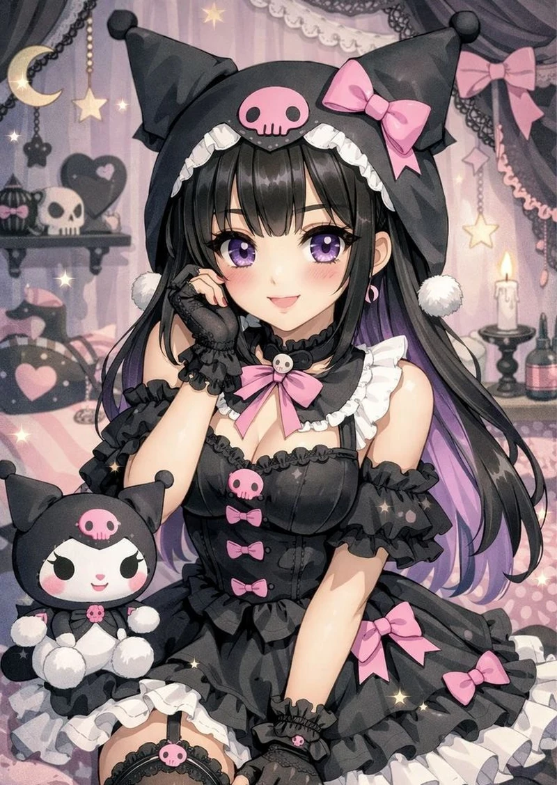 Trang phục Halloween ấn tượng của Kuromi anime